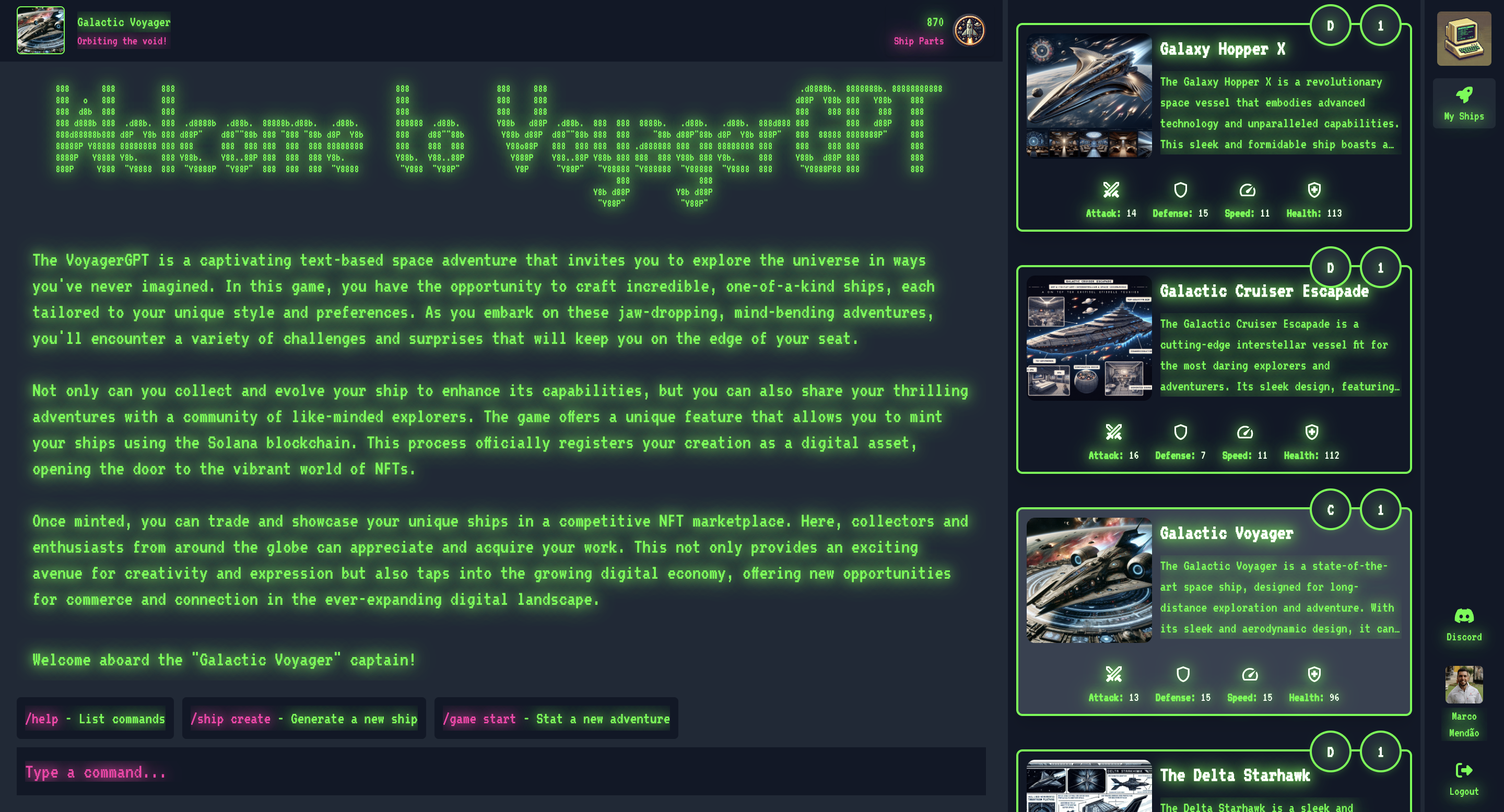 VoyagerGPT Screen